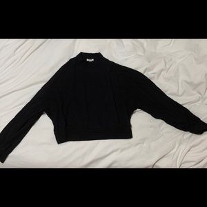 Cropped mock neck sweater